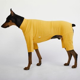 Lucky Petter Small Dog Pajamas - Basic Onesie Doggie Jammies - Stretchable Dog Jumpsuit Bodysuit Pjs (3X-Large, Basic Mustard)