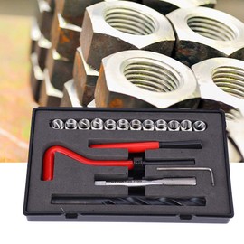 17Pcs Thread Repair Kit, M10x1.25 Length 2D Stainless Steel Thread Repair Tool Set, Professional Thread Repair Insert Kit for Auto Repairing