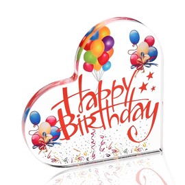 Happy Birthday Desk Decor Gift for Women Men Birthday Christmas Gifts for Son Daughter Birthday Table Decorations for Friends Bestie Happy Birthday Desk Plaque for Home Office Decorative Signs