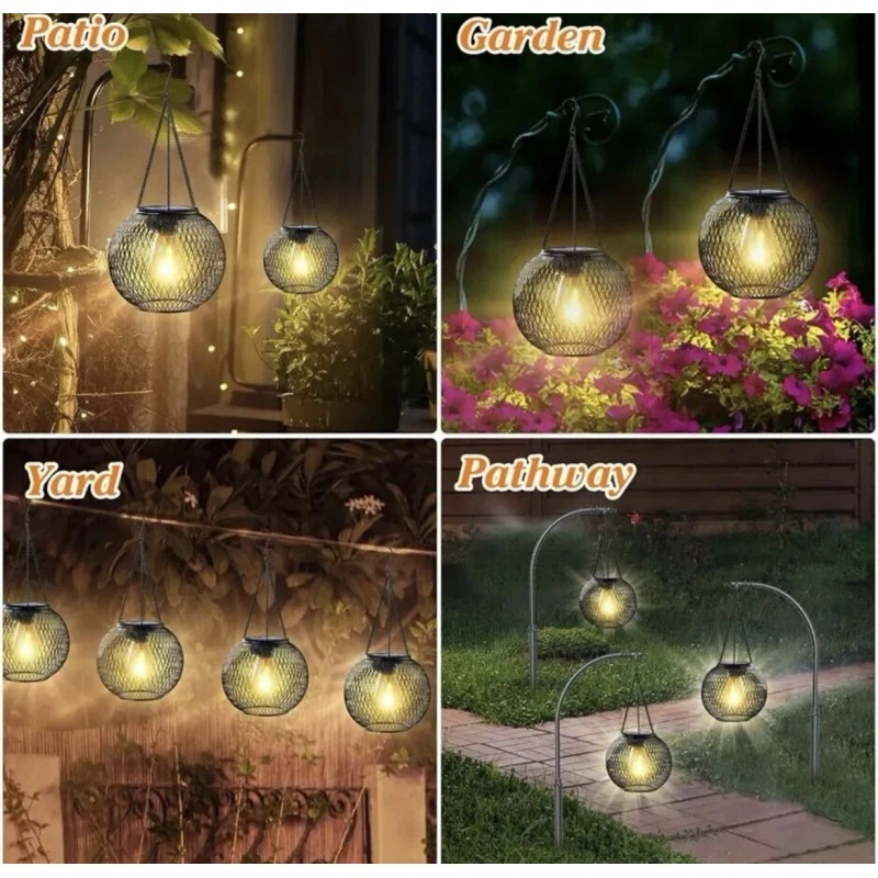 KagoLing 4PCS Solar LED Lantern Light Outdoor Garden Patio Path