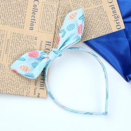 Easter Headbands for Women Spring Bows Headbands Cute Rabbit Bunny Ear Egg Chick Flowers Design Knoted Hairbands Easter Hair Accessories (Egg Ears, 1 Count (Pack of 1))