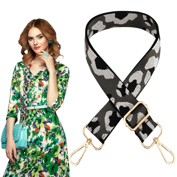 Traziewell Black Bag Strap Replacement Handbag Embroidered Straps for Tote