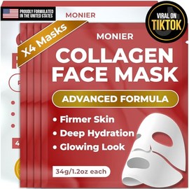 MONIER Mascarilla Facial De Colágeno Mascarilla Profunda De Biocolágeno Mascarilla De Noche Para Piel De Cristal Cuidado Facial Coreano - Para Piel