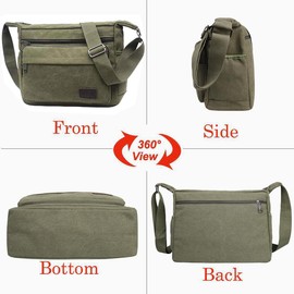 JAKAGO Wasserdichte Umhängetasche Herren, Multi-Tasche Schultertaschen,Arbeitstaschen Herren & Damen,für Outdoor,Reisen,Arbeiten,täglicher Gebrauch (Grün)