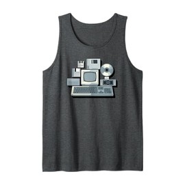 Vintage Tech Icons Retro IT Hardware and Gadgets Tank Top