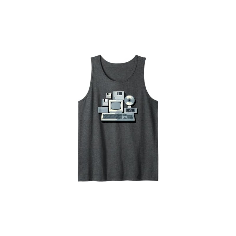 Vintage Tech Icons Retro IT Hardware and Gadgets Tank Top
