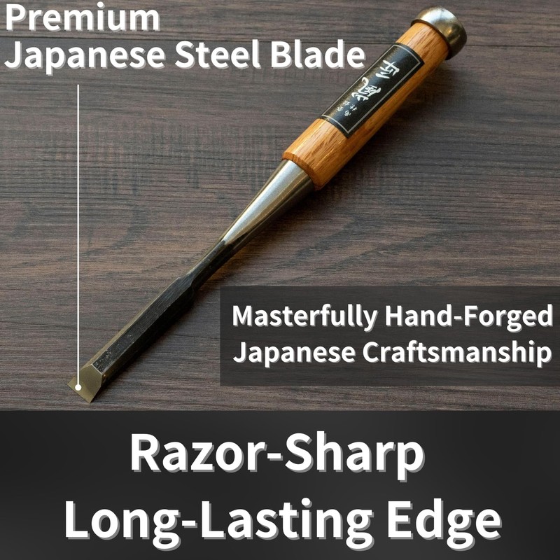RANSHOU Japanese Chisel 12mm 1/2" Mortise Chisel Oire Nomi, Professional