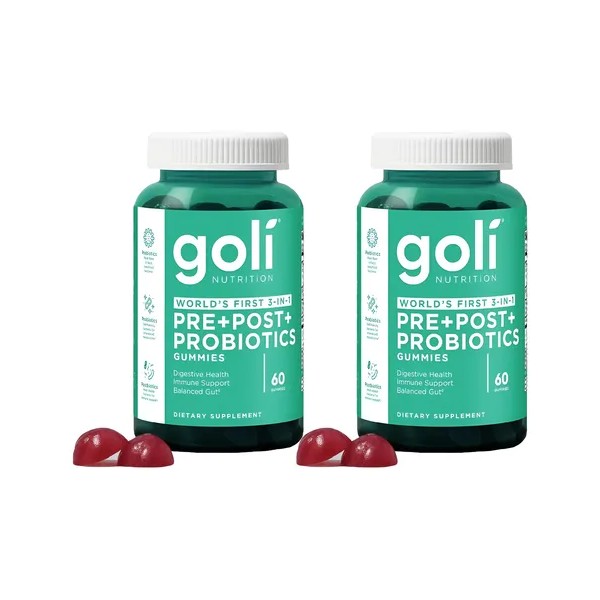 2pc Goli Pre, Post, Probiotics Gummy - World's First 3-in-1