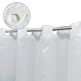 YIAOYAU Water-Repellent Fabric Easy Hang Shower Curtain for Bathroom, Machine-Washable (78.5x78.5 inch), Mordern Design, Gradient Light Blue Series Colors