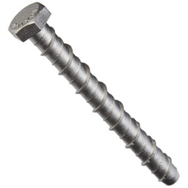 Merriway BH03049 (4 Pcs) Concrete/Masonry Screw Anchor Hex Head Bolt, M10 x 100mm (3/8 inch x 4 inch) - Pack of 4 Pieces