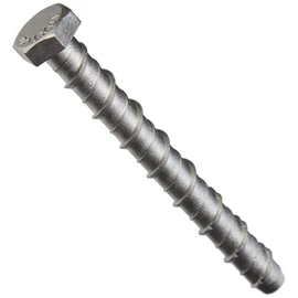Merriway BH03049 (4 Pcs) Concrete/Masonry Screw Anchor Hex Head Bolt, M10 x 100mm (3/8 inch x 4 inch) - Pack of 4 Pieces