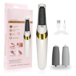 Electric Callus Remover for Feet, Professional Pedicure Kit Foot Scrubber for Dry, Dead, Cracked, Hard Skin, Feet Spa Care Kit for Men & Women(White)