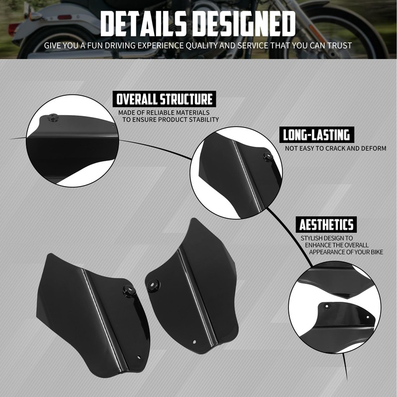 cooideamoto Motorcycle Air Heat Deflector Air Deflector Reflective Saddle Shields