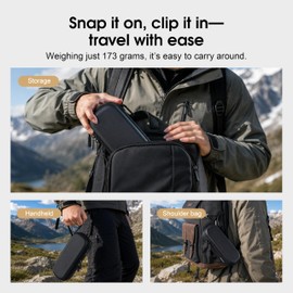 Coyktonty Waterproof Carrying Case for Insta360 Luna Ultra (for Original Protective Case) Portable PU Storage Small Protector Hard Bag Protective With Carabiner & 125 cm lanyard