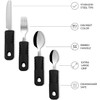 Adaptive Utensils Set (4-Pieces), Non-Weighted, Non-Slip Handles for Hand Tremors,