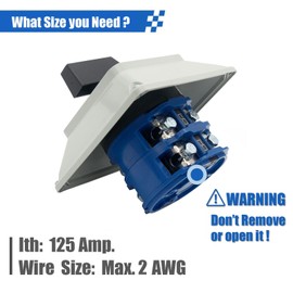 Keymoo 125A Rotary Changeover Switch with Master Switch Exterior Box, 660V 3 Position 2 Phase 8 Terminals, Universal Selector Switch Enclosure Box IP65 125/D202.2D