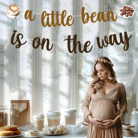 Coffee Bean Baby Shower Decorations Banner, A Little Beans Is On The Way Banner Baby Is Brewing Decor Coffee Beans and Coffees Decoration for Coffees Theme Baby Shower Gender Reveal Party Supplies