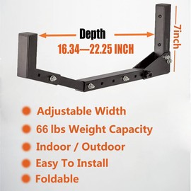 Wallmaster Kayak Storage Hooks Hangers, Adjustable Garage Storage Rack Wall Mount - 2 Set of 4 Heavy Duty Hooks for Canoe, Paddle Board, Surfboard, Snowboard