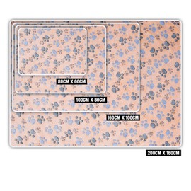 Allisandro Dog Blanket Fluffy Blanket 100 x 80 cm Super Soft and Warm Cat Blanket Cute Claw Print Large Coffee, 80x60cm