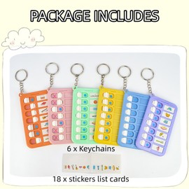 Chore Planning Chart Key Chains 6Pcs Chore Schedule Key Rings Daily Weekly Memo Checklist Boards with 18pcs List Cards Stickers for Kids Adults Habit and Behavior Planner