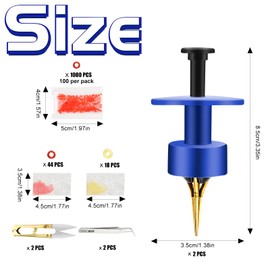 GZLFH Pack of 2 Bloodworm Clips, 1000 Micro Bait Elastic Rings and 2 Tweezers 2 Scissors for Earthworm Bloodworm Bait Tool for Pellet Fixation