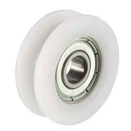 sourcing map 2pcs 4.3mm Deep Metal U Groove Guide Bearing Pulley Rail Ball Wheel 8x34x11mm