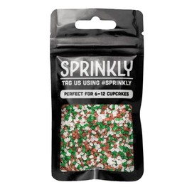 SPRINKLY - Sugar Crystals - Red, White & Green - 30g