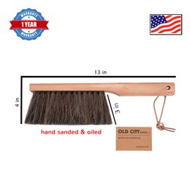 Dustpan Bench Woodworking Brush-USA 13 inch Horsehair Brushes are Used for Counter, Furniture, Drafting, Patio, Fireplace Cleaning, Shop Brush, Leather Tie, Woodworking Tool & Accessories