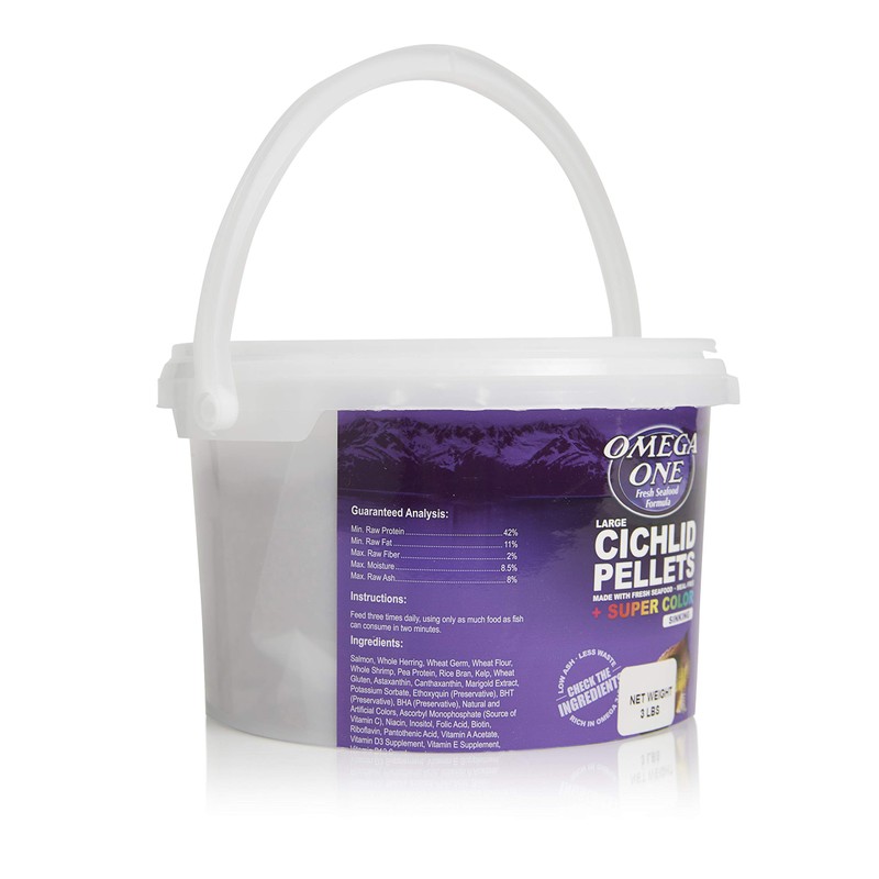 Omega One Super Color Sinking Cichlid Pellets, Large, 3 lb