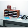 Fellowes 25400 12-Section Compartment Sorter, Melamine Laminated, Medium Oak