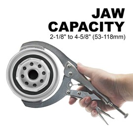 MacWork Locking Grip Oil Filter Wrench, 9.5in/240mm, Chrome Vanadium Steel Jaws
