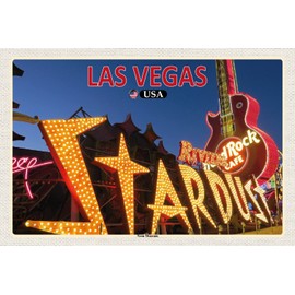 AGDeko® Tin Sign Las Vegas USA Neon Museum Travel Holiday Tourist Size 30 x 20 cm