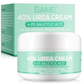 Tiuedu 40% Urea Cream + 2% Salicylic Acid for Dry Cracked, Foot Cream for Dry Cracked Feet Heels Knees Elbows Hands, Hydrating Cream for Dry Skin, Callus Remover,Feet Repair Cream -3.52 OZ