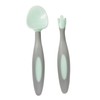 Toddler Cutlery Set with Uniquely Shaped Fork and Spoon (Pistachio)