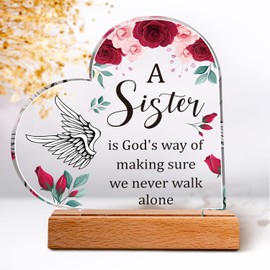 Sister Gifts - Funny Acrylic Plaque for Sister, with Beautiful Saying, Best Sister Birthday Gifts, Graduation Gifts, Christmas Gifts, Sister Gifts from Sister, Gifts for Step Sister, Sister-in-Law