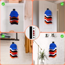 ZDDGNN Cap Halter,Cap Aufbewahrung,Basecap Halter,Fasst 16 Hüte,Keine Installation,Kappenhalter für Schlafzimmer,Kleiderschränke,Kommoden und Wände 2 Stück