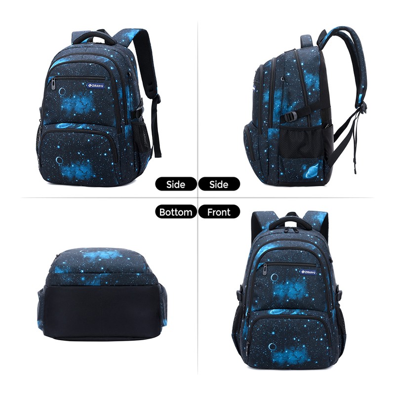 Primary and Secondary School Students Backpack Waterproof Schoolbag with Lunch