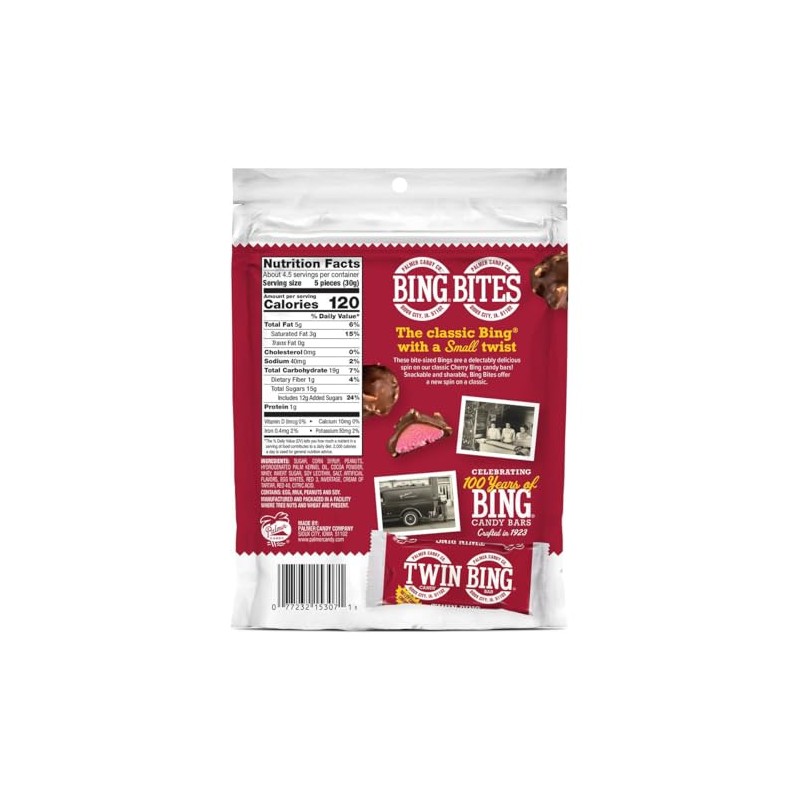 Palmer Candy Company Bing Bites: Snackable, Nutty, Chocolatey, Cherry Treat