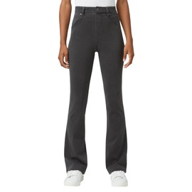 HUE Women's Ultra Soft High Waist Denim Baby Bootcut Leggings, Graphite Wash, Medium