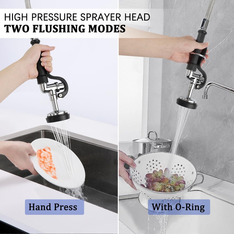 COOLWEST Pre Rinse Spray Valve with 44” Commercial Sink Sprayer