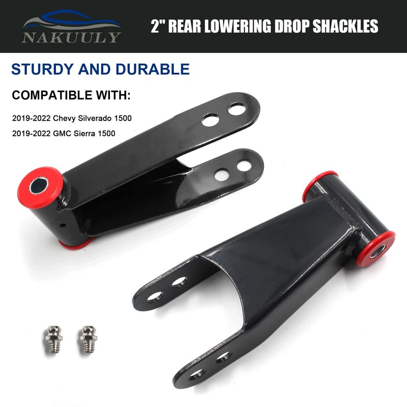 Nakuuly 2" Rear Drop Lowering Shackle Kit Compatible with 2019