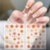 2 Stück 5D Geprägt Blumen Nagelaufkleber, Selbstklebend Sommer Florale Nagelsticker