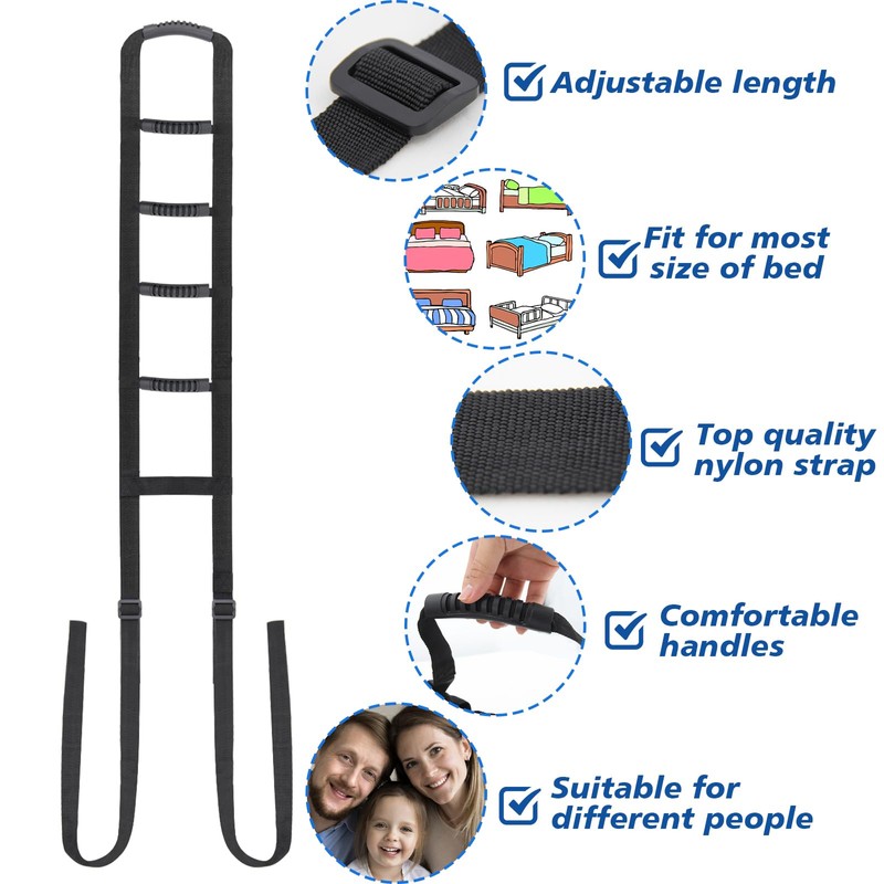 KkaFFe Bed Ladder Assist Pull Up Sit Up with 6