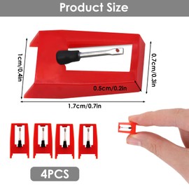 Pack of 4 Needle for Turntable, Turntable Needles, Diamond Stylus Replacement Needles, Stylus Turntable Replacement Pin Needles, Compatible with Jensen Crosley Phonograph Including White (Aiguille01)