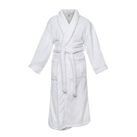 CHADSWORTH & HAIG Ultimate Doeskin Brushed Microfiber Bathrobe Lined In Terry. Luxury Spa & Hotel Bathrobe for Women and Men White/White X-Large
