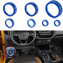sumaikeji for Ford Bronco Sport 2021-2023+ Aluminum Control Knob Trim Kit,Headlight Switch Knob 4WD Trailer Gear Switch Knob Cover,Interior Accessories(Blue)