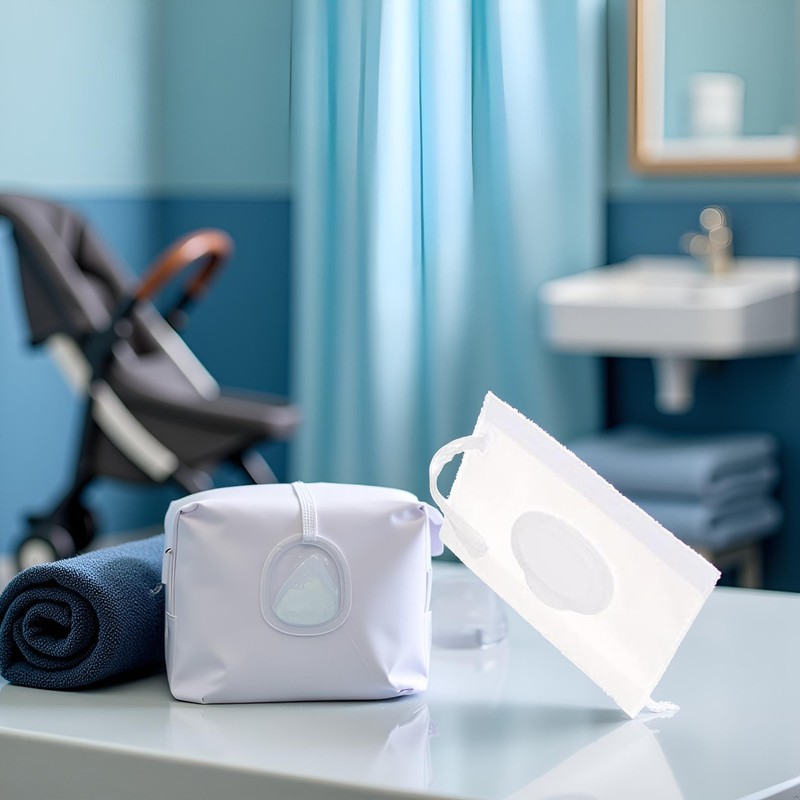 White Baby Wipe Case Travel Holder Keeps Wipes Moist Set