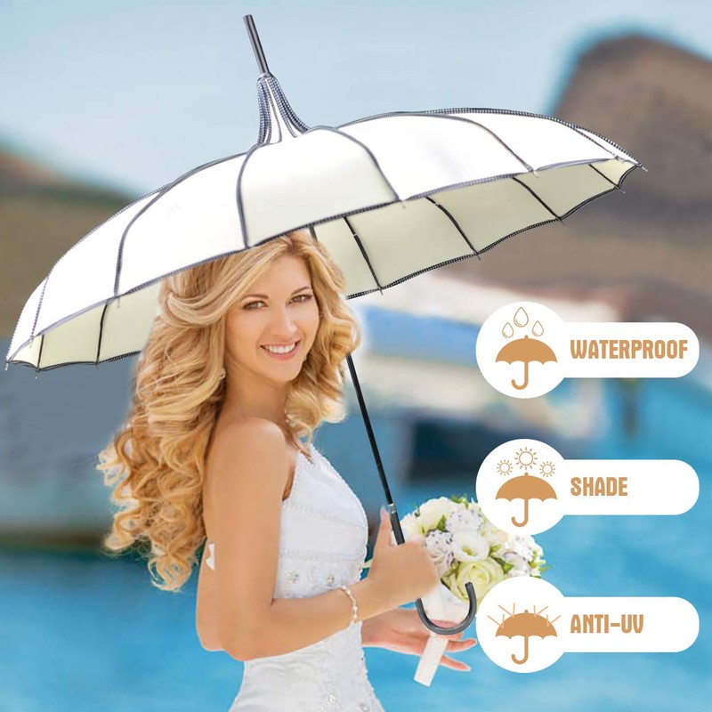 VIVI SKY Pagoda Peak Old-fashionable Ingenuity Umbrella Parasol (Ivory)