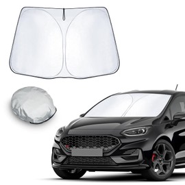 CDEFG Kompatibel mit Ford Fiesta MK8 ST 2017-2023 2024 Sonnenschutz Abdeckungen Frontscheibe Sonnenschirm Die Vordere Schallwand Windschutzscheibe Auto Sonnenblende Fiesta MK8 Zubehör