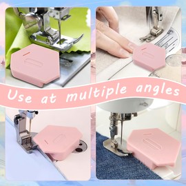 5 Pack Magnetic Seam Guide for Sewing Machine, Magnetic Seam Guide, Upgraded Polygonal Multifunctional Hemmer Gauge with Magnetic Seam Guide with Scale, Sewing Supplies (5)